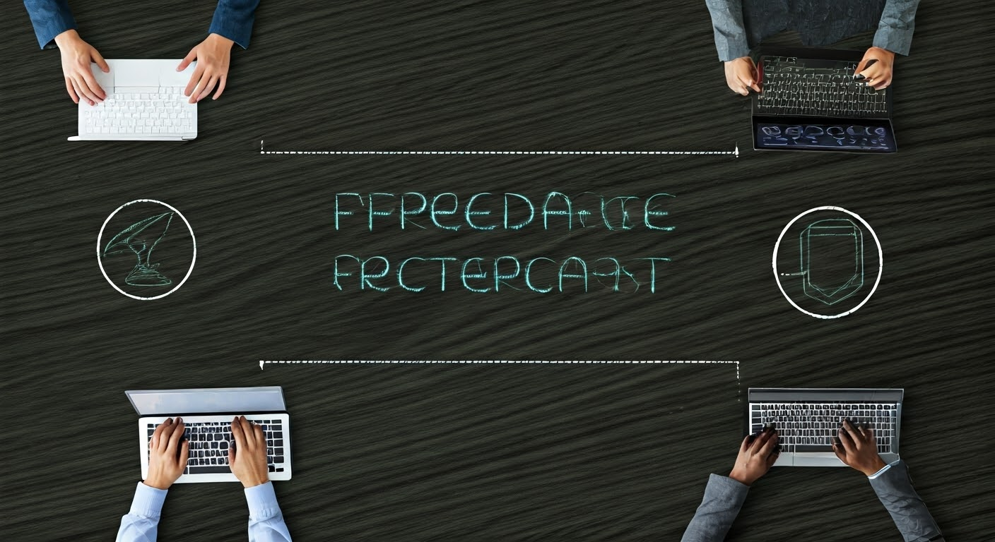 Freelancers collaborating in a workspace