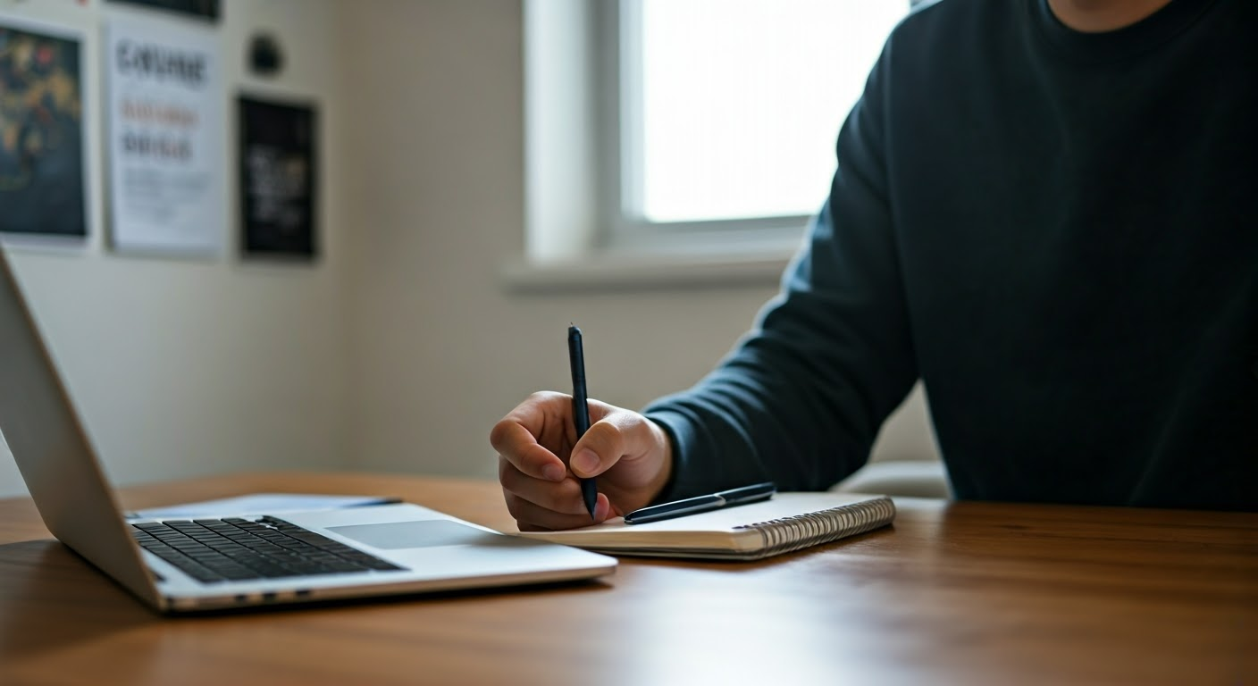 Person brainstorming skills and interests